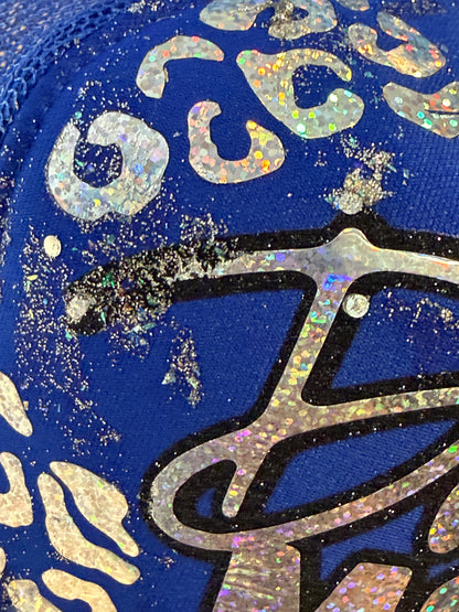 Blu Coconut Royal Blue holographic Dance Mom Trucker Hat
