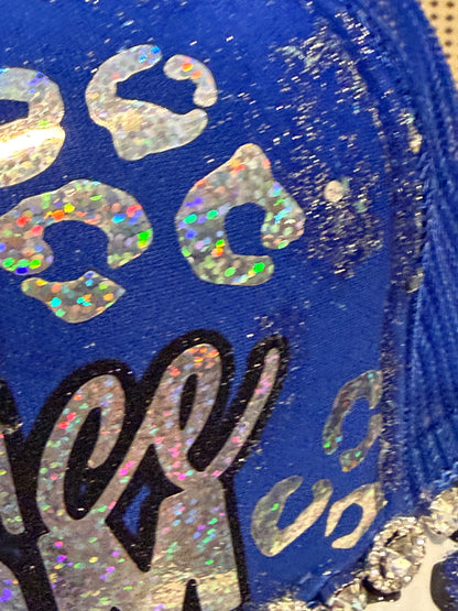 Blu Coconut Royal Blue holographic Dance Mom Trucker Hat
