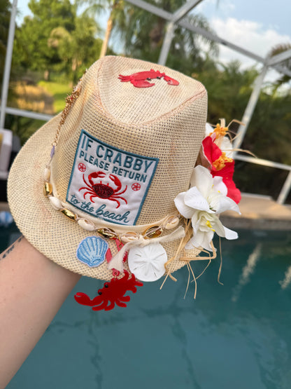 Blu Coconut 🦀 If Crabby, Please Return to the Beach Fedora 🏖️