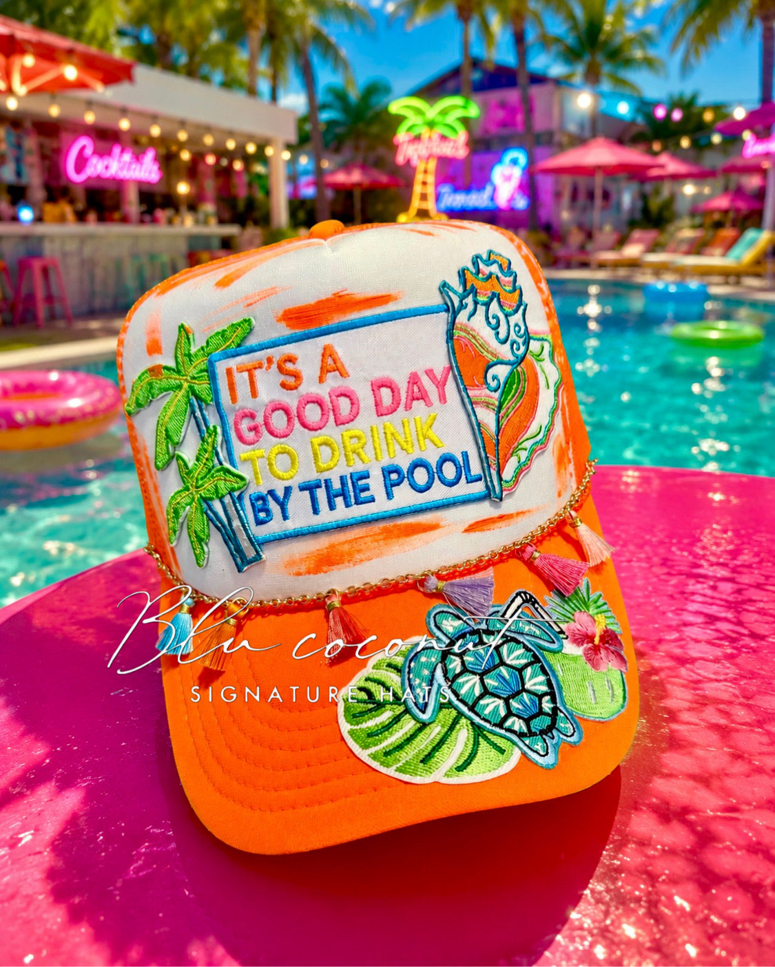 🌴 Blu Coconut It’s a Good Day to Drink by the Pool  Trucker🌴