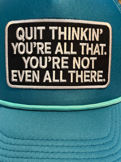 Blu Coconut Teal Leopard Printed Mesh Back Magna Pony® Trucker