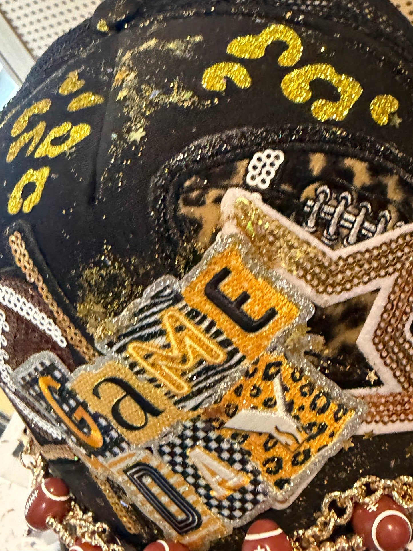 Blu Coconut Black and gold Football Game Day Trucker Hat