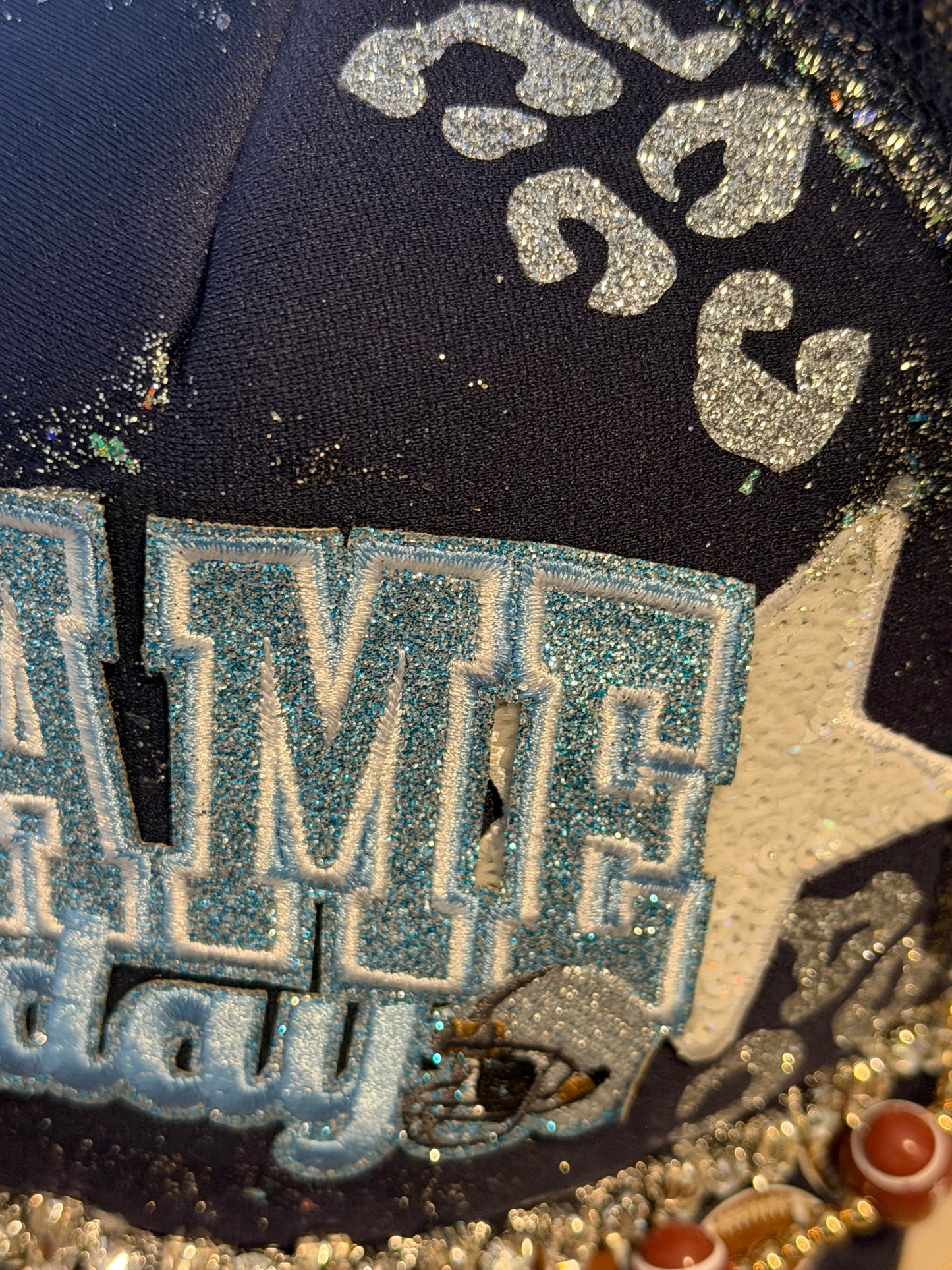 Blu Coconut black and Columbia blue Football Game Day Trucker Hat