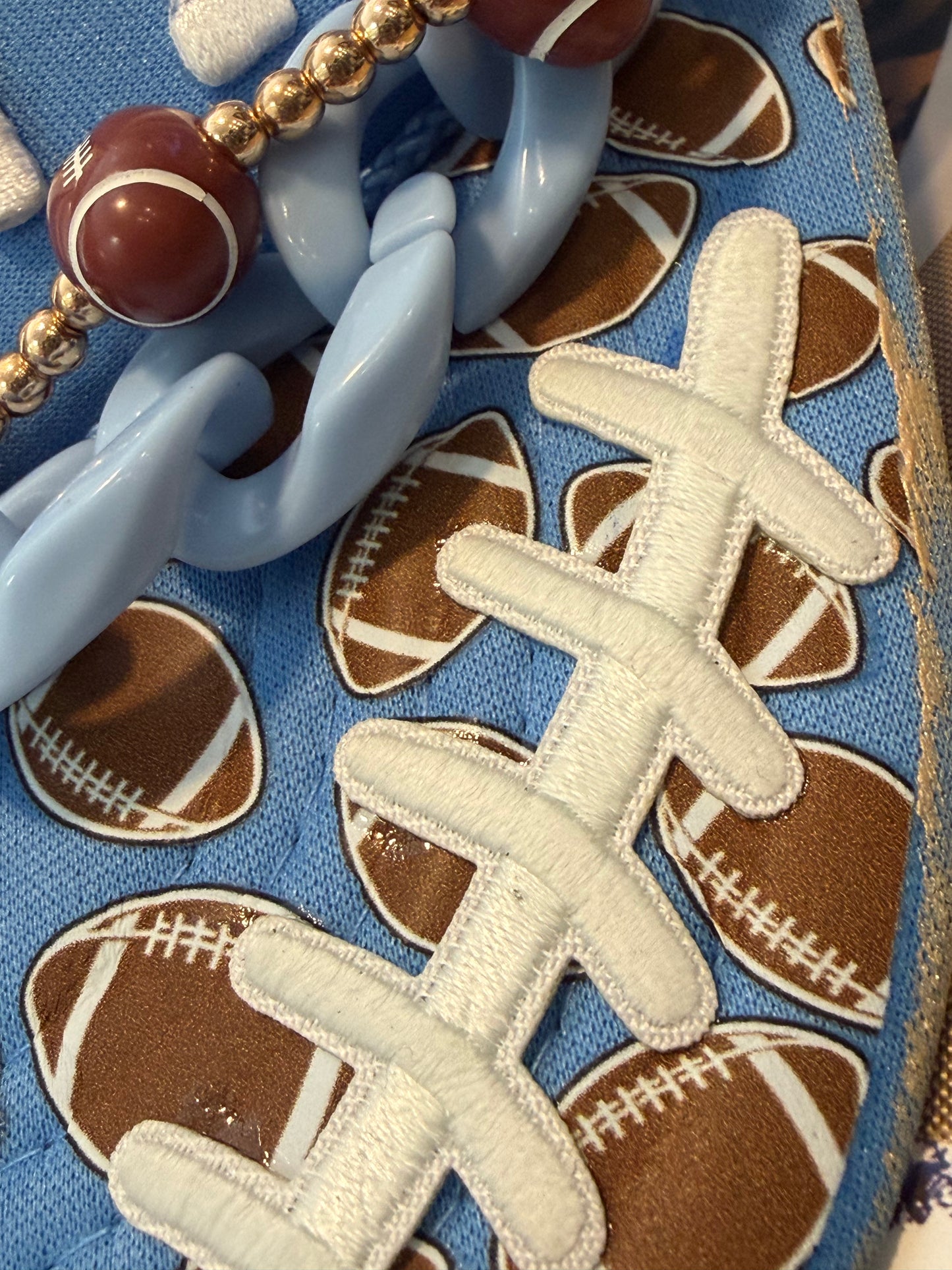 Blu Coconut Columbia blue  and white Football Game Day Trucker Hat (Copy)