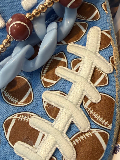Blu Coconut Columbia blue  and white Football Game Day Trucker Hat (Copy)