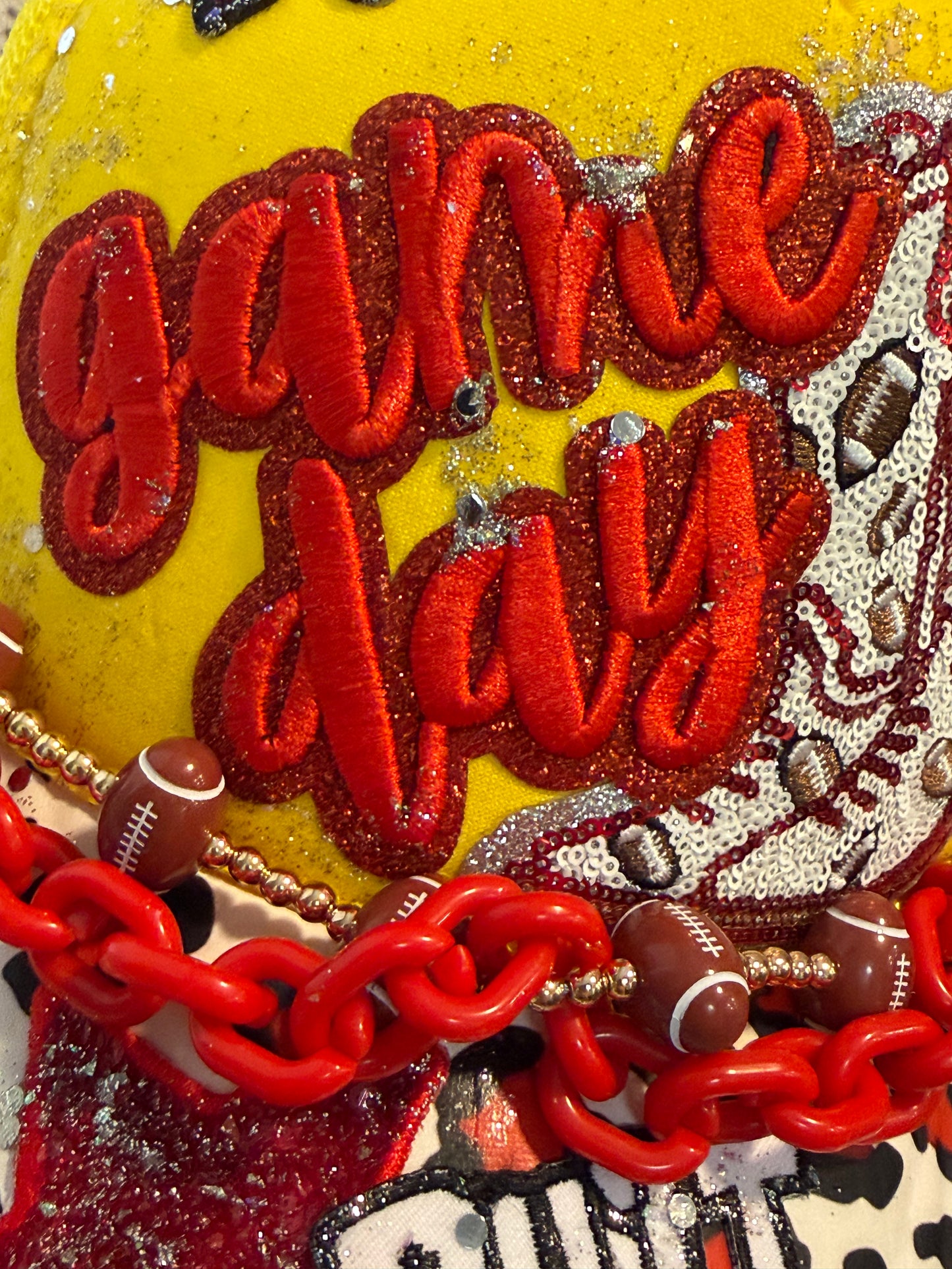 Blu Coconut yellow and red Football Game Day Trucker Hat