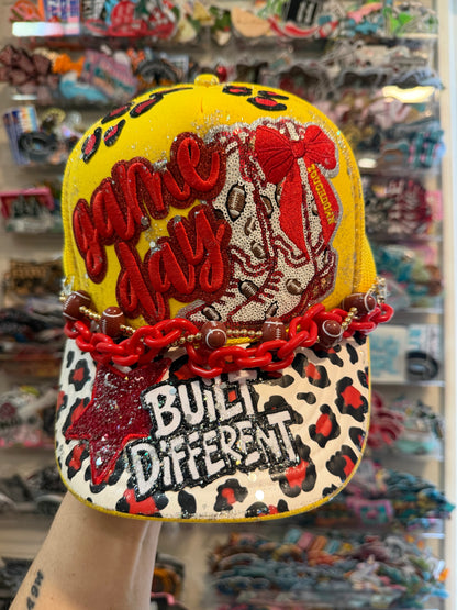 Blu Coconut yellow and red Football Game Day Trucker Hat