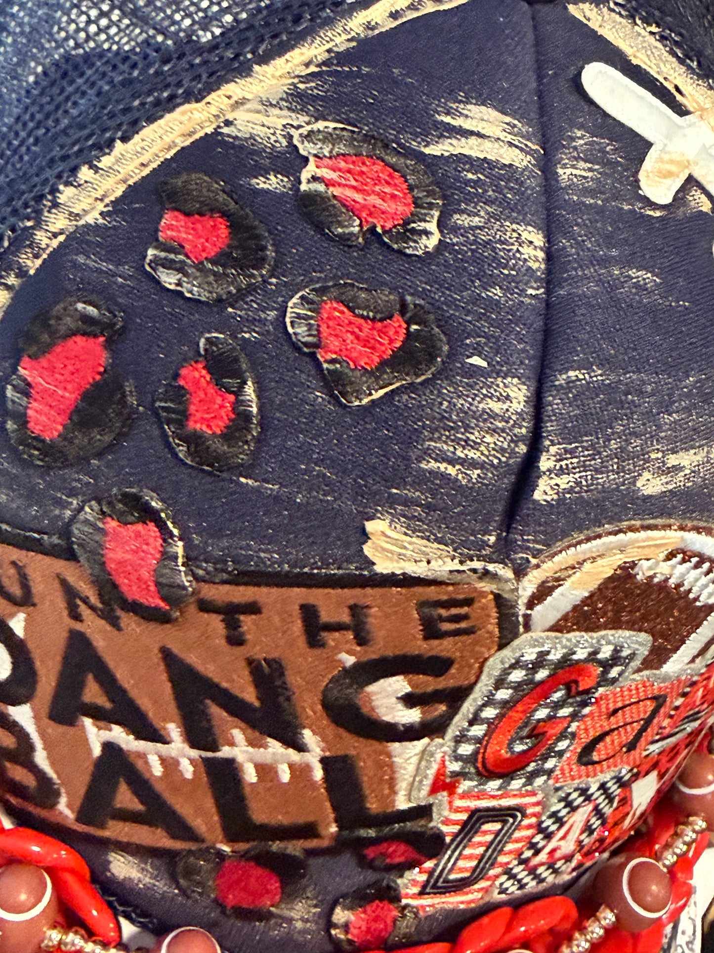 Blu Coconut Navy Blue and red Football Game Day Trucker Hat