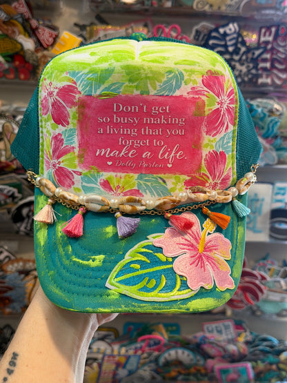 Blu Coconut Make a Life Trucker Hat 🌴🌺
