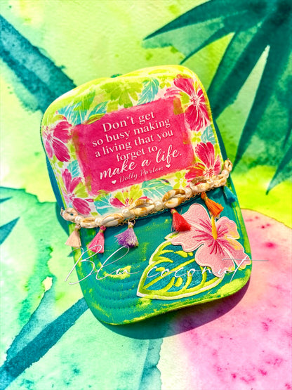 Blu Coconut Make a Life Trucker Hat 🌴🌺