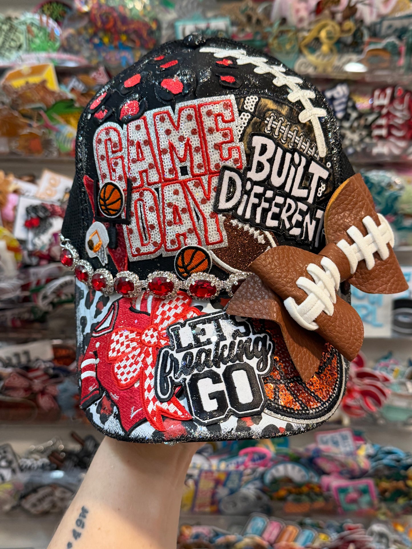 Blu Coconut Red & Black Football/Basketball Trucker Hat