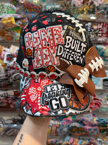 Blu Coconut Red & Black Football/Basketball Trucker Hat