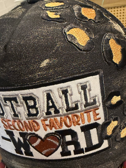 Blu Coconut Black & Leopard Print Football Game Day Trucker Hat