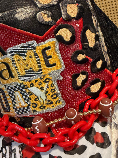 Blu Coconut black, red and gold/yellow Football Game Day Trucker Hat