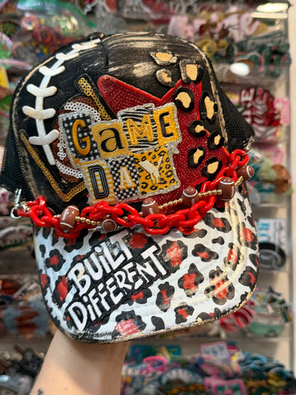 Blu Coconut black, red and gold/yellow Football Game Day Trucker Hat
