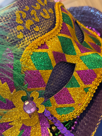 Blu Coconut Mardi Gras Fedora