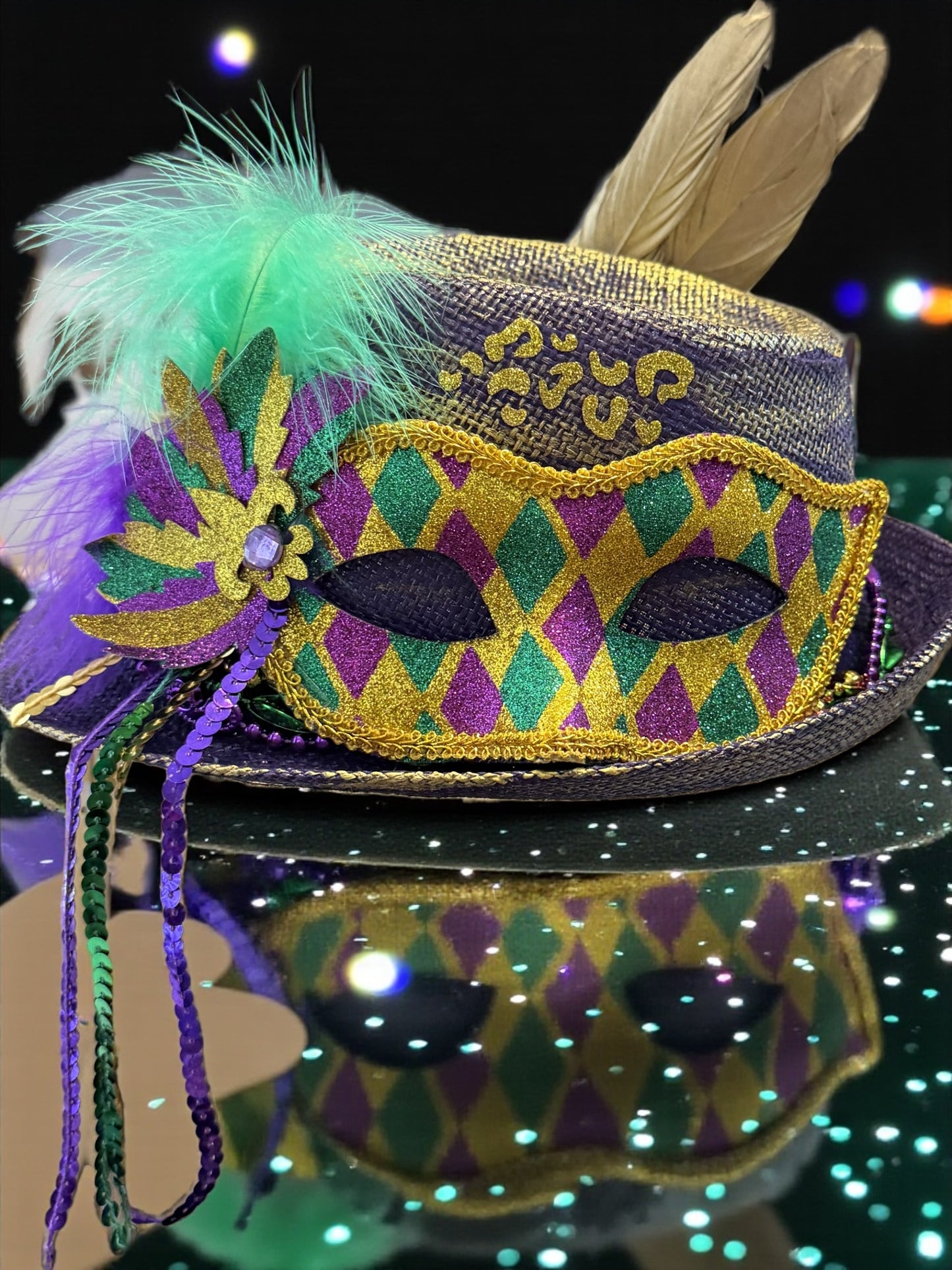 Blu Coconut Mardi Gras Fedora