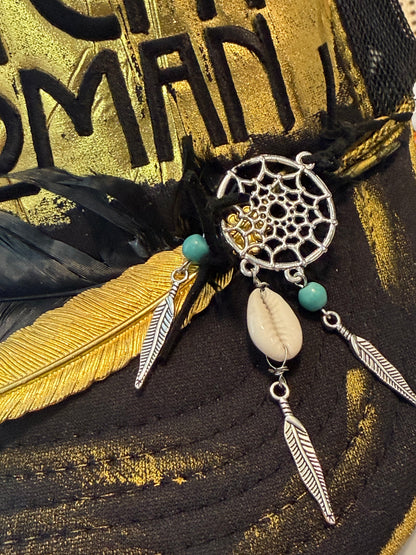 Blu Coconut Black & Gold Witchy Woman Trucker Hat