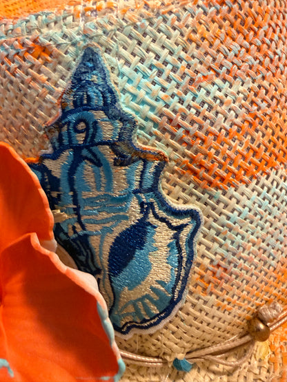 🌊🧡 Blu Coconut Ciao Beaches! Hand-Painted Straw Fedora