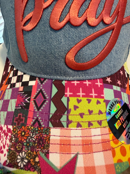 Blu Coconut Pray Denim Canvas Pony Hat