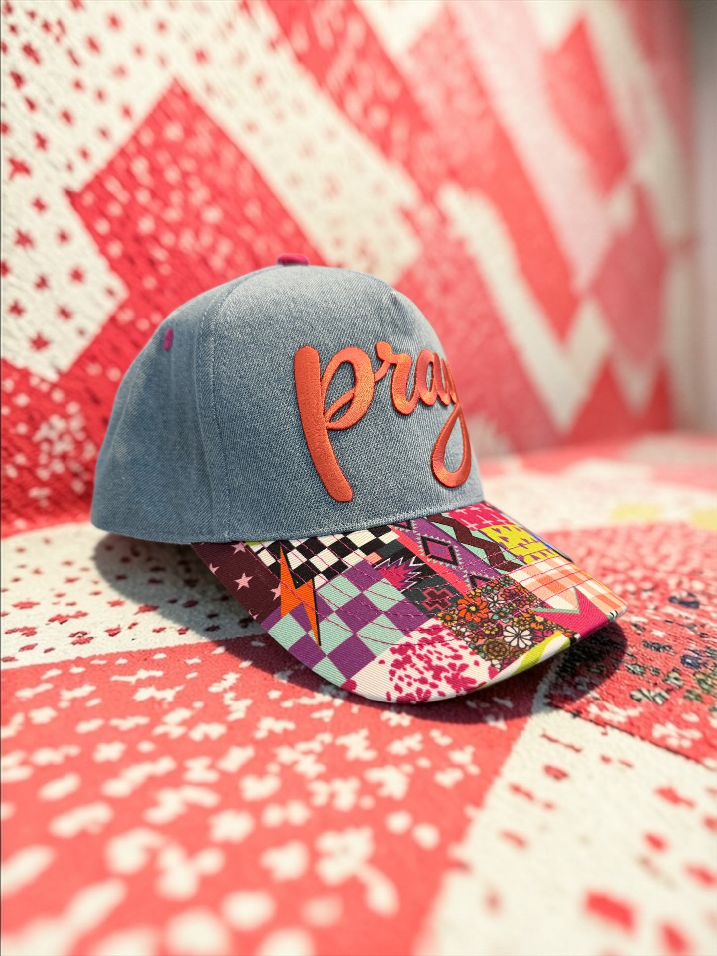 Blu Coconut Pray Denim Canvas Pony Hat