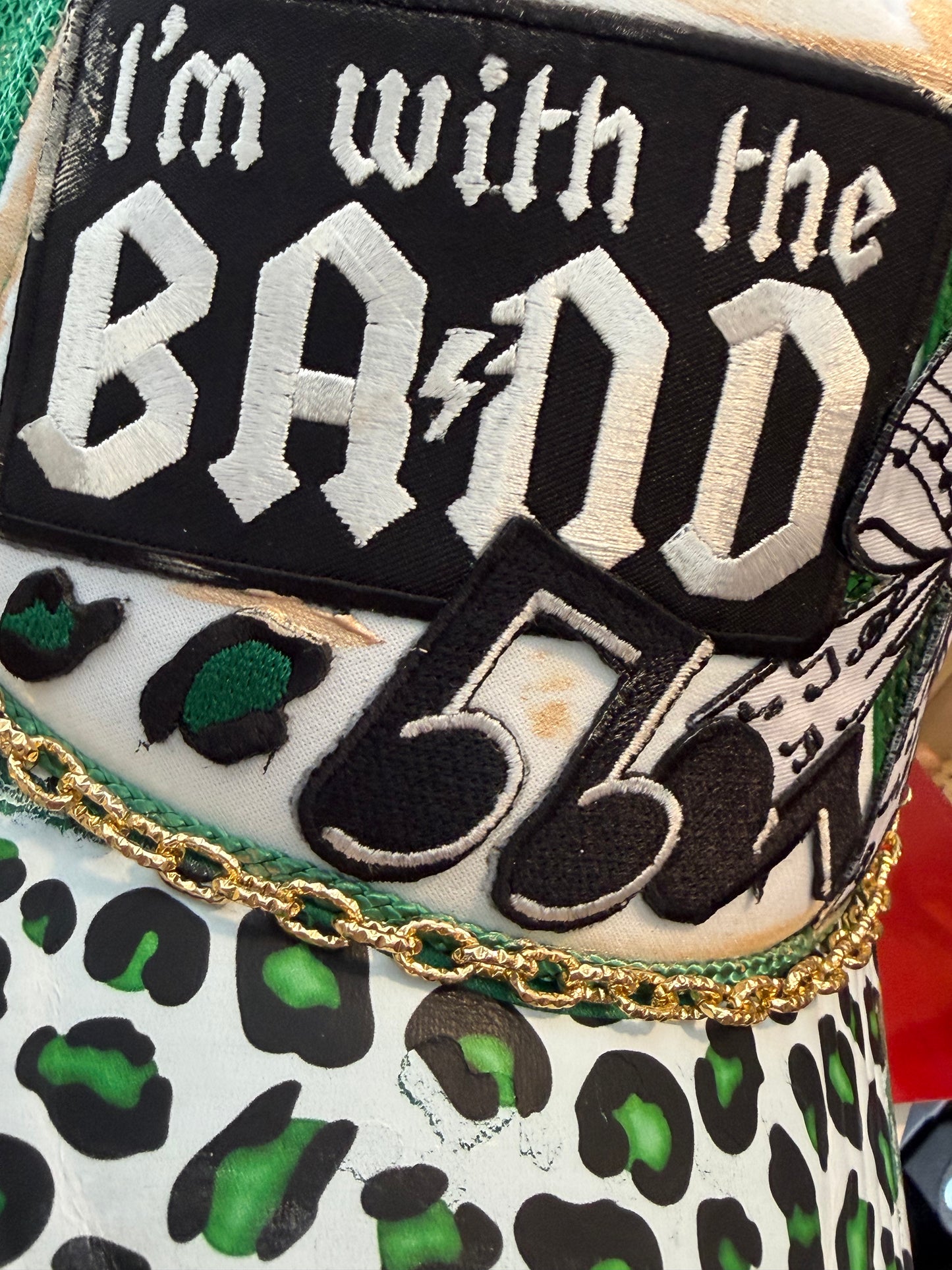 Blu Coconut Green Band Trucker Hat