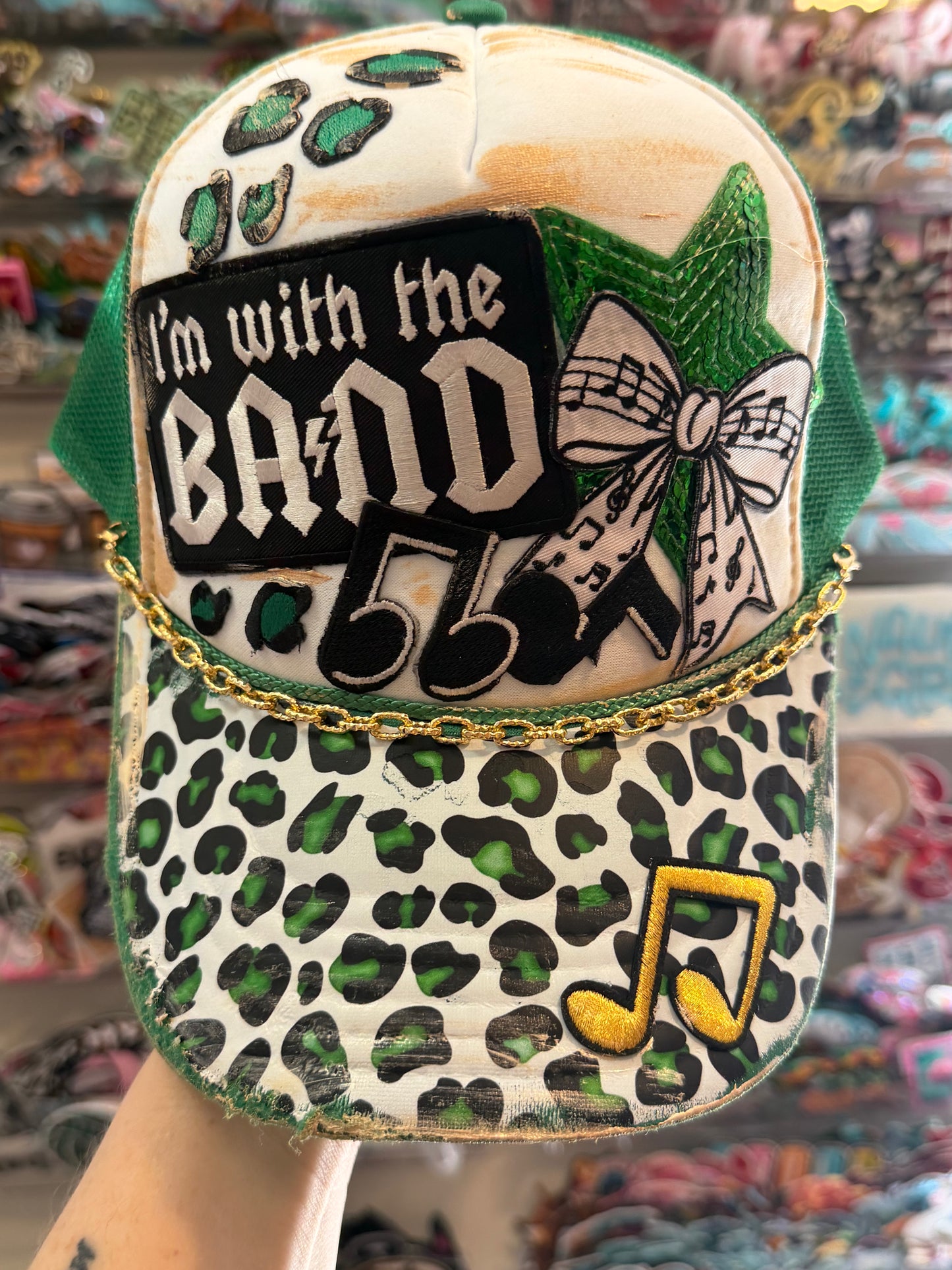 Blu Coconut Green Band Trucker Hat