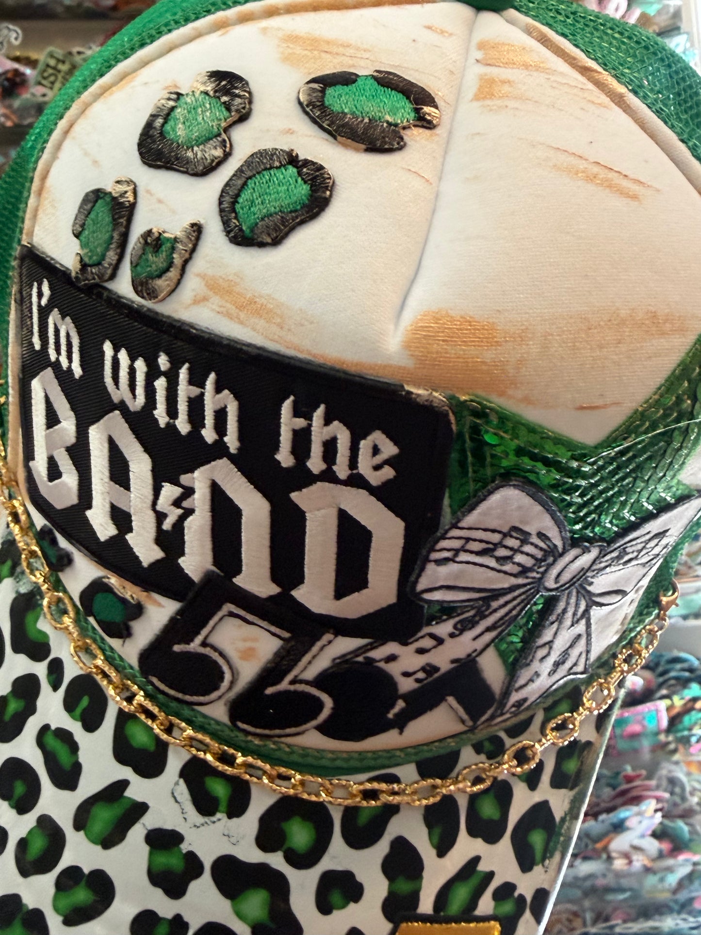 Blu Coconut Green Band Trucker Hat