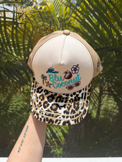Blu Coconut Embroidered Canvas Mid-Profile Snapback! 🥥