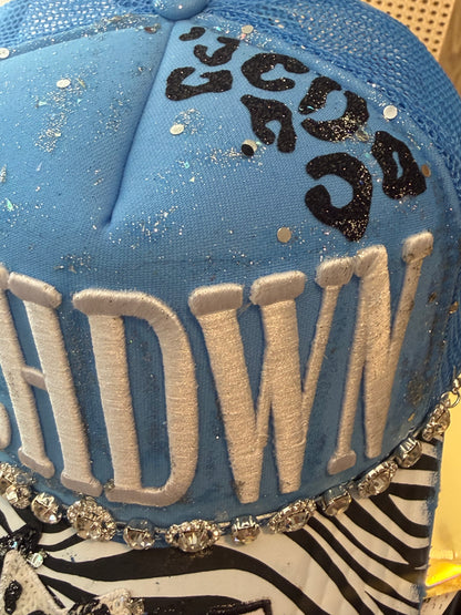 Blu Coconut Blue, white and Black Football Trucker Hat