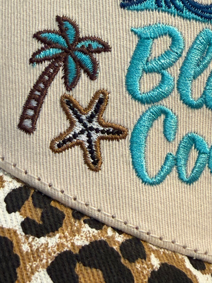 Blu Coconut Embroidered Canvas Mid-Profile Snapback! 🥥