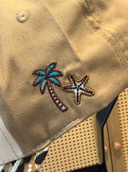 Blu Coconut Embroidered Canvas Mid-Profile Snapback! 🥥