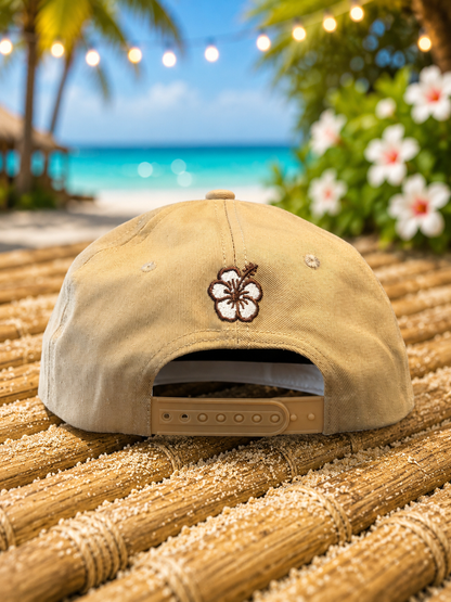 Blu Coconut Embroidered Canvas Mid-Profile Snapback! 🥥