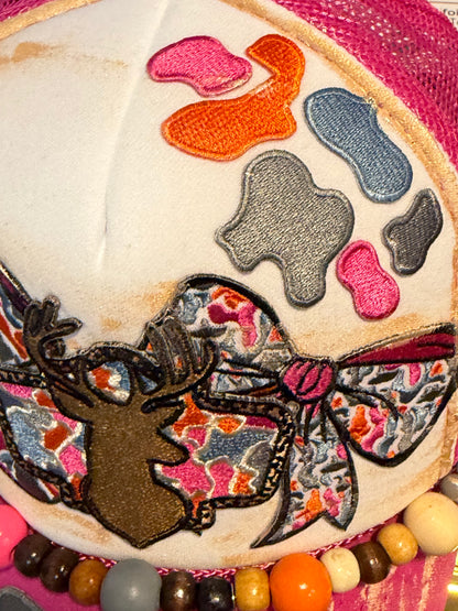 Blu Coconut Hot Pink Deer Hunting Trucker Hat
