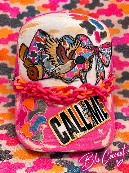 Blu Coconut Hot Pink Duck Hunting Trucker Hat