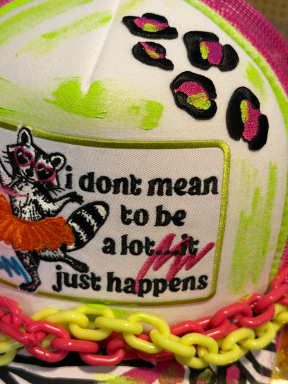 Blu Coconut Hot Pink Raccoon Trucker Hat