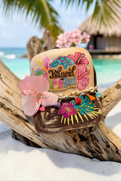 Blu Coconut 🌴🌺 Island Girl Trucker Hat