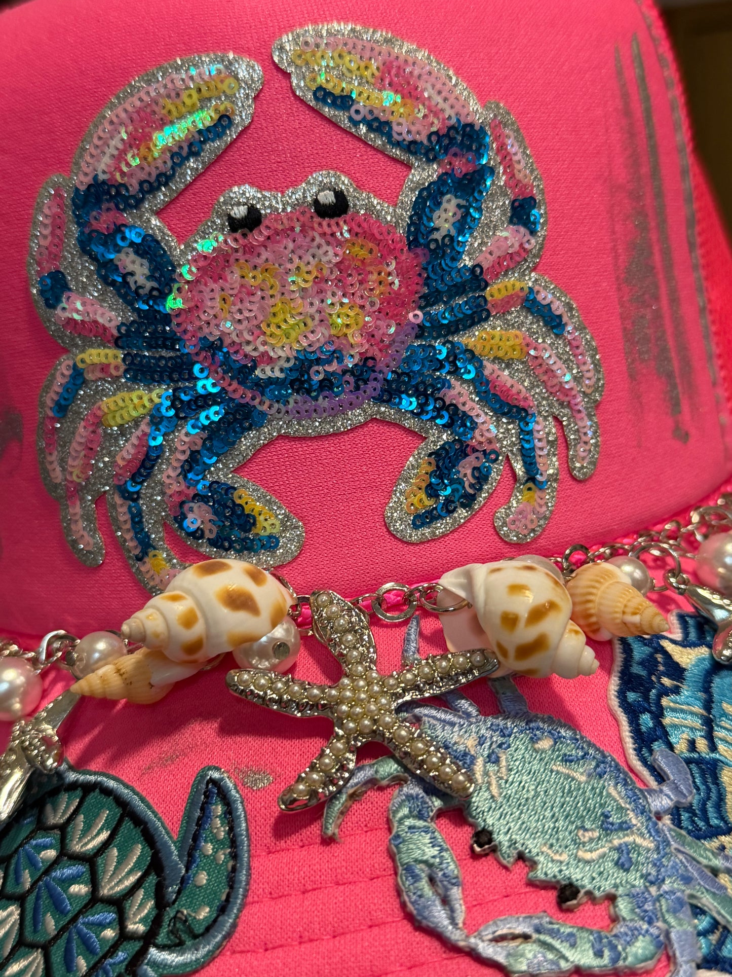 Blu Coconut Neon Crab Queen Trucker Hat