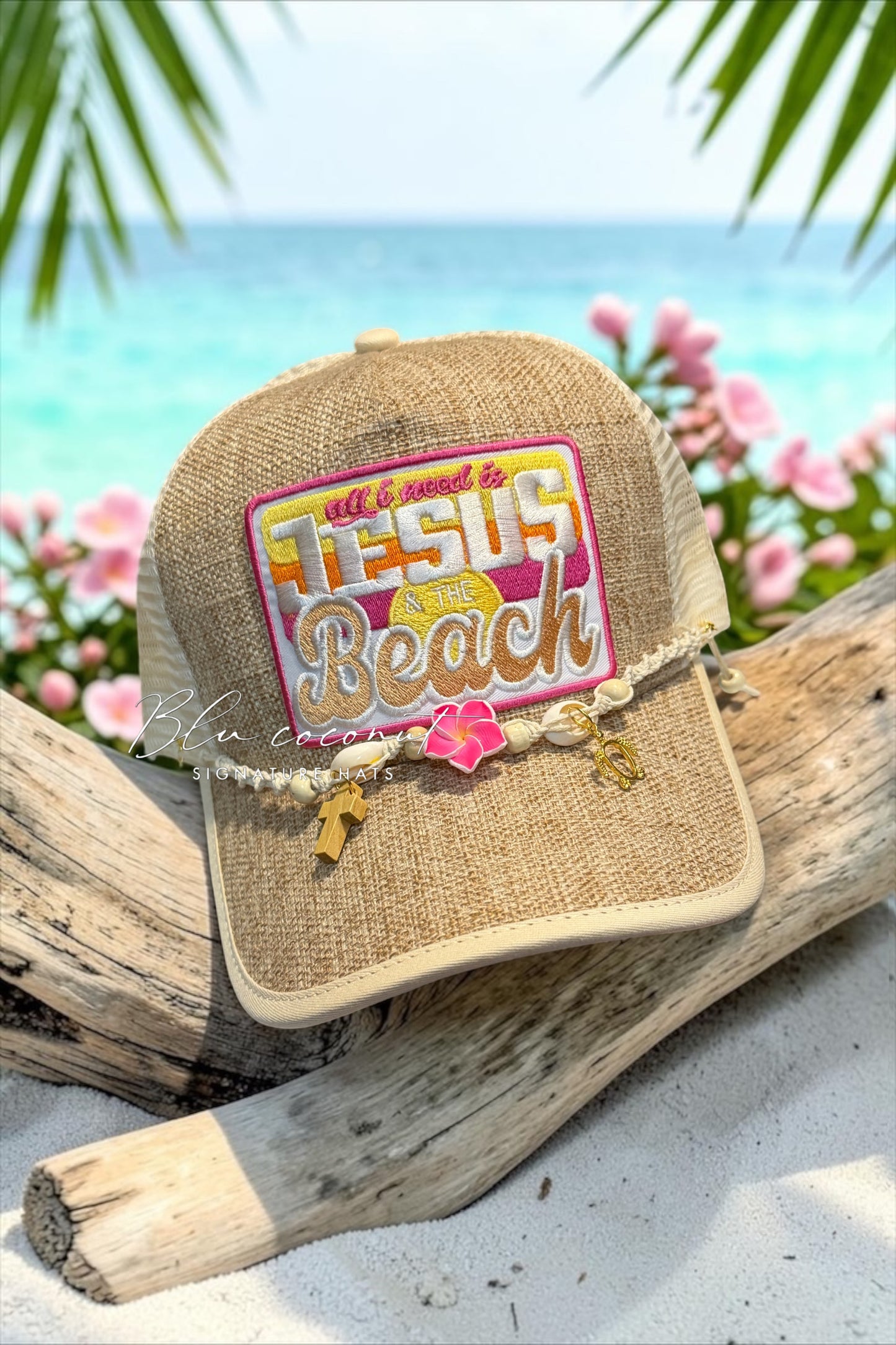 🌊🙏 All I Need Is JESUS & The Beach – Signature Trucker Hat! 🙏🌊