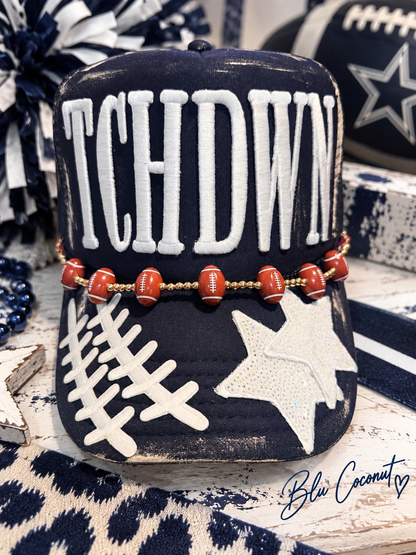 Blu Coconut Navy & White Football Trucker Hat