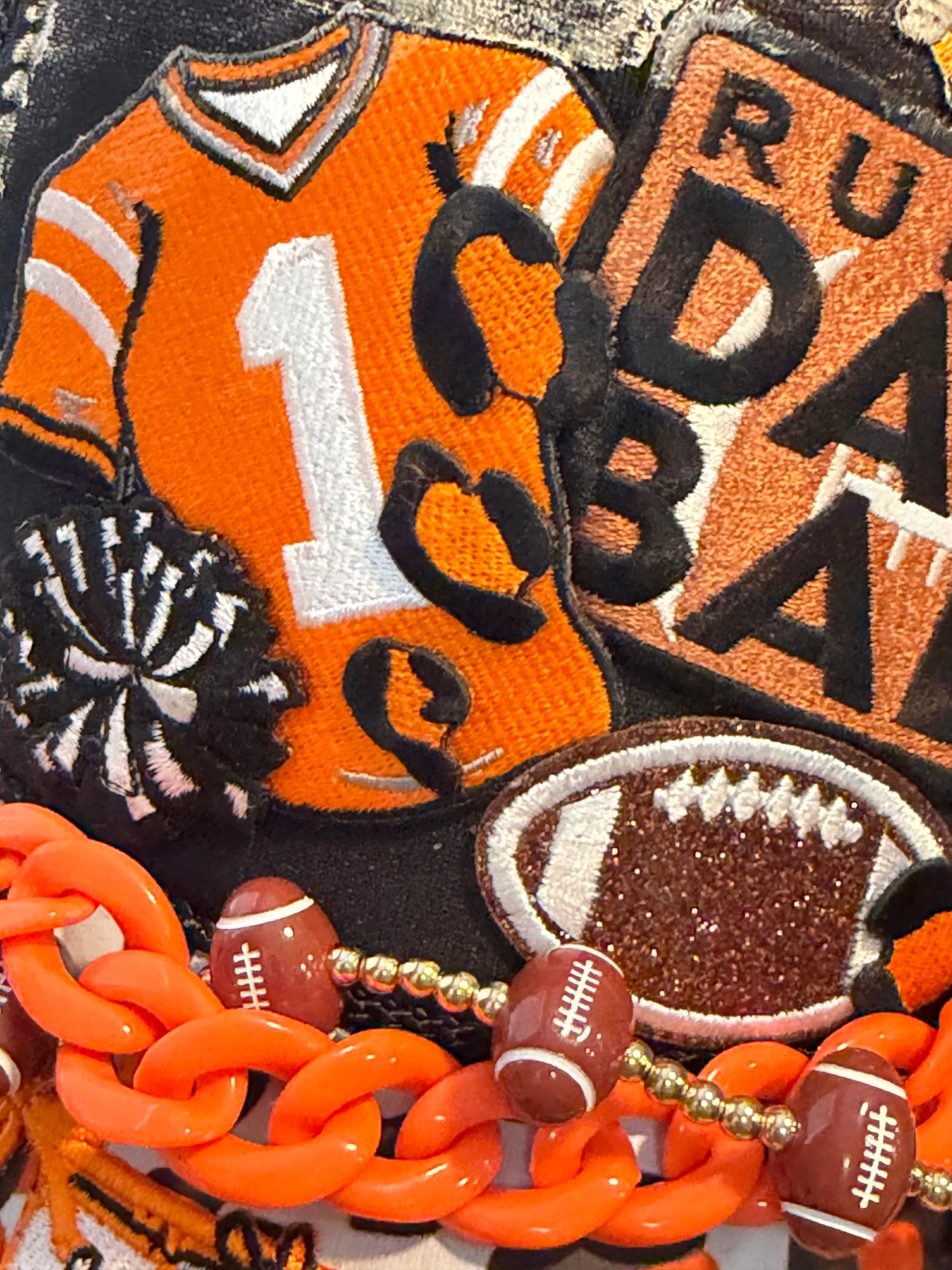 Blu Coconut Black & Orange Football Trucker Hat