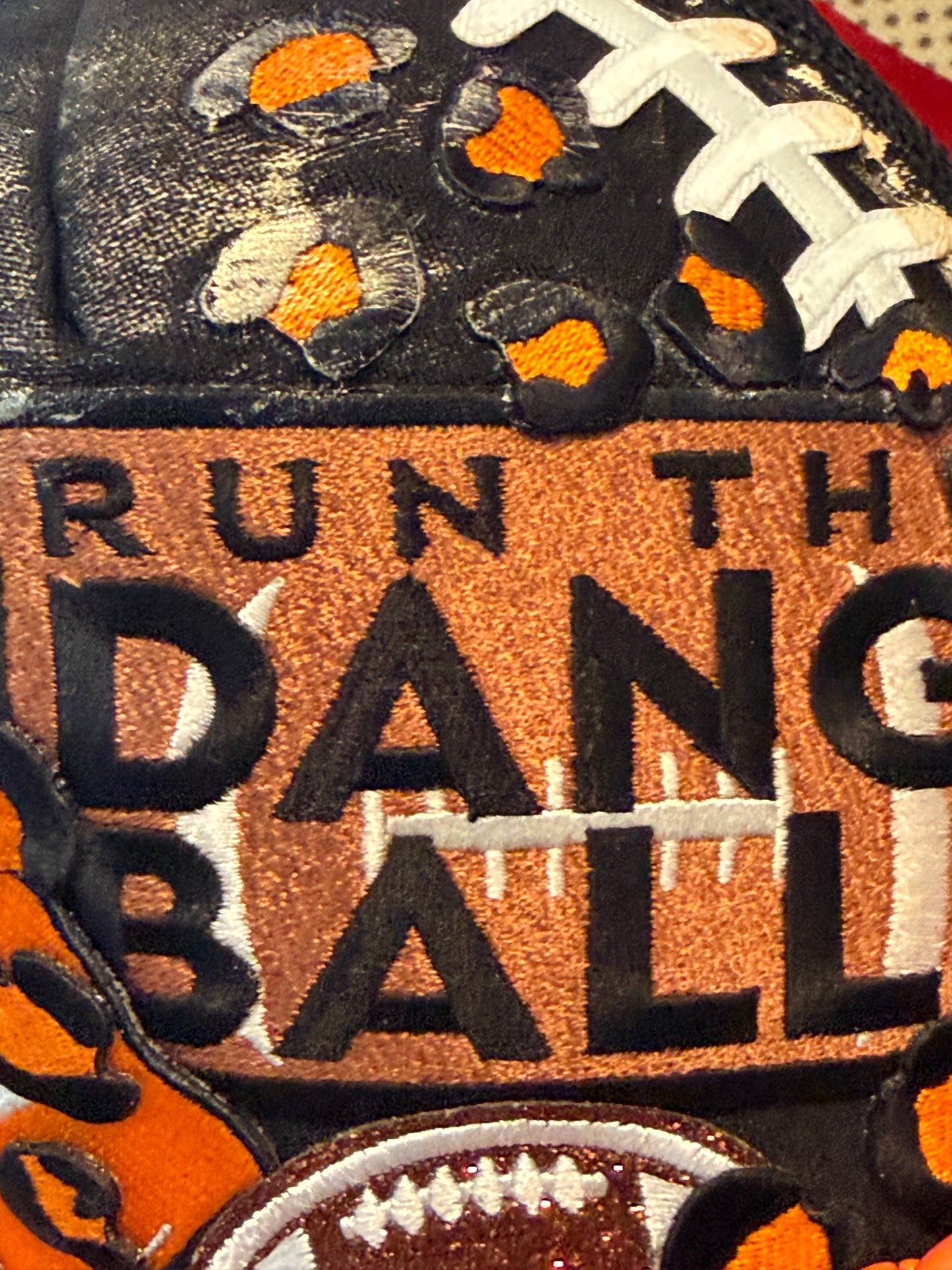 Blu Coconut Black & Orange Football Trucker Hat