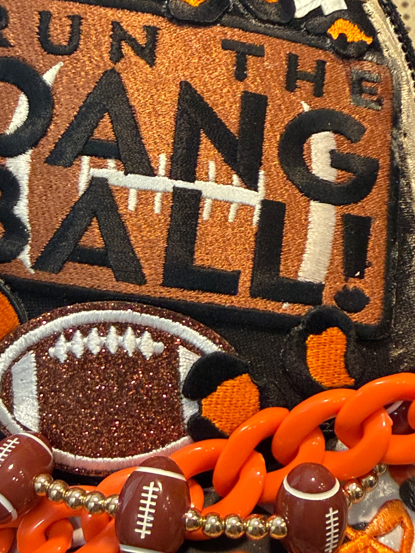 Blu Coconut Black & Orange Football Trucker Hat