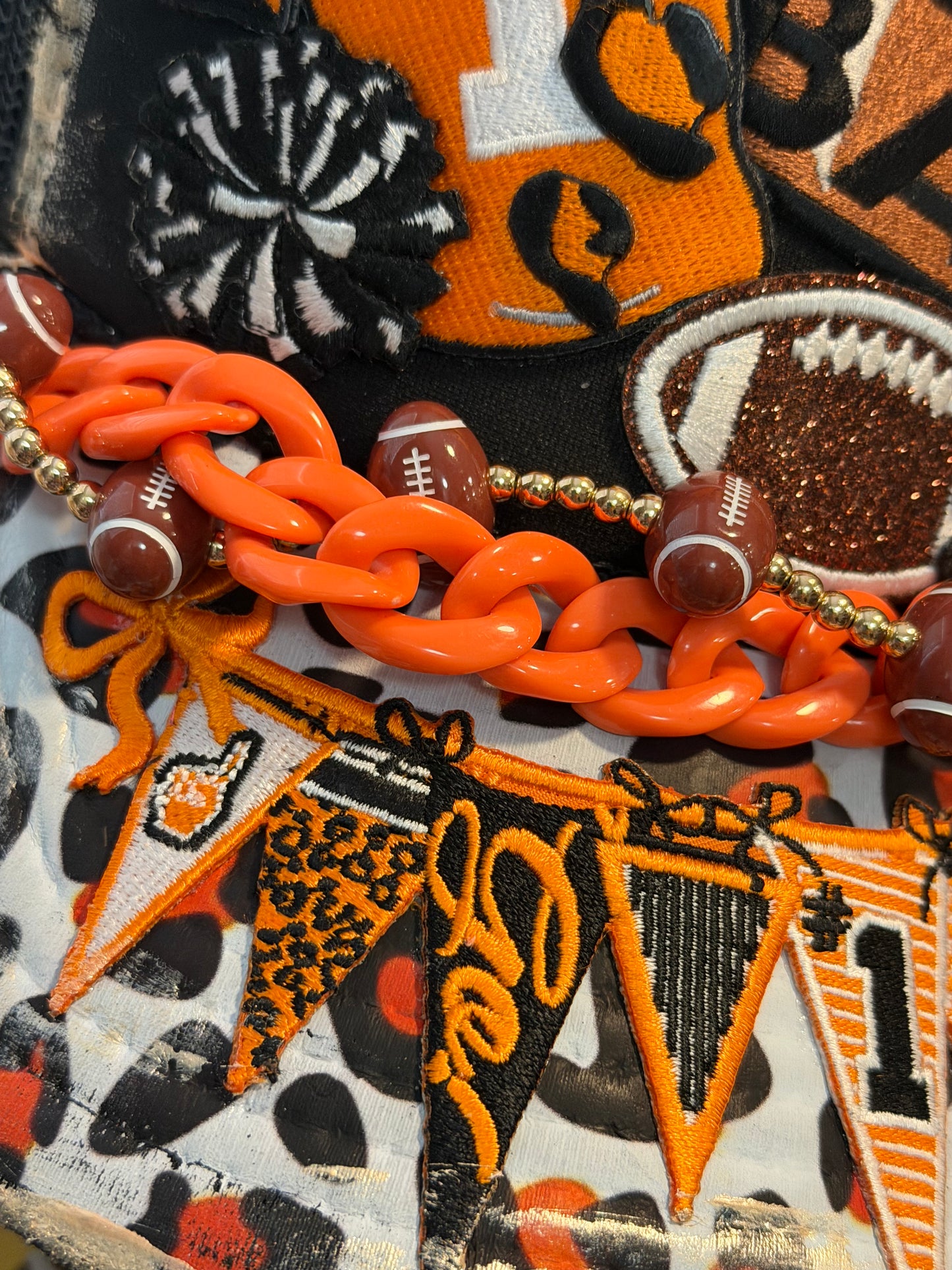 Blu Coconut Black & Orange Football Trucker Hat