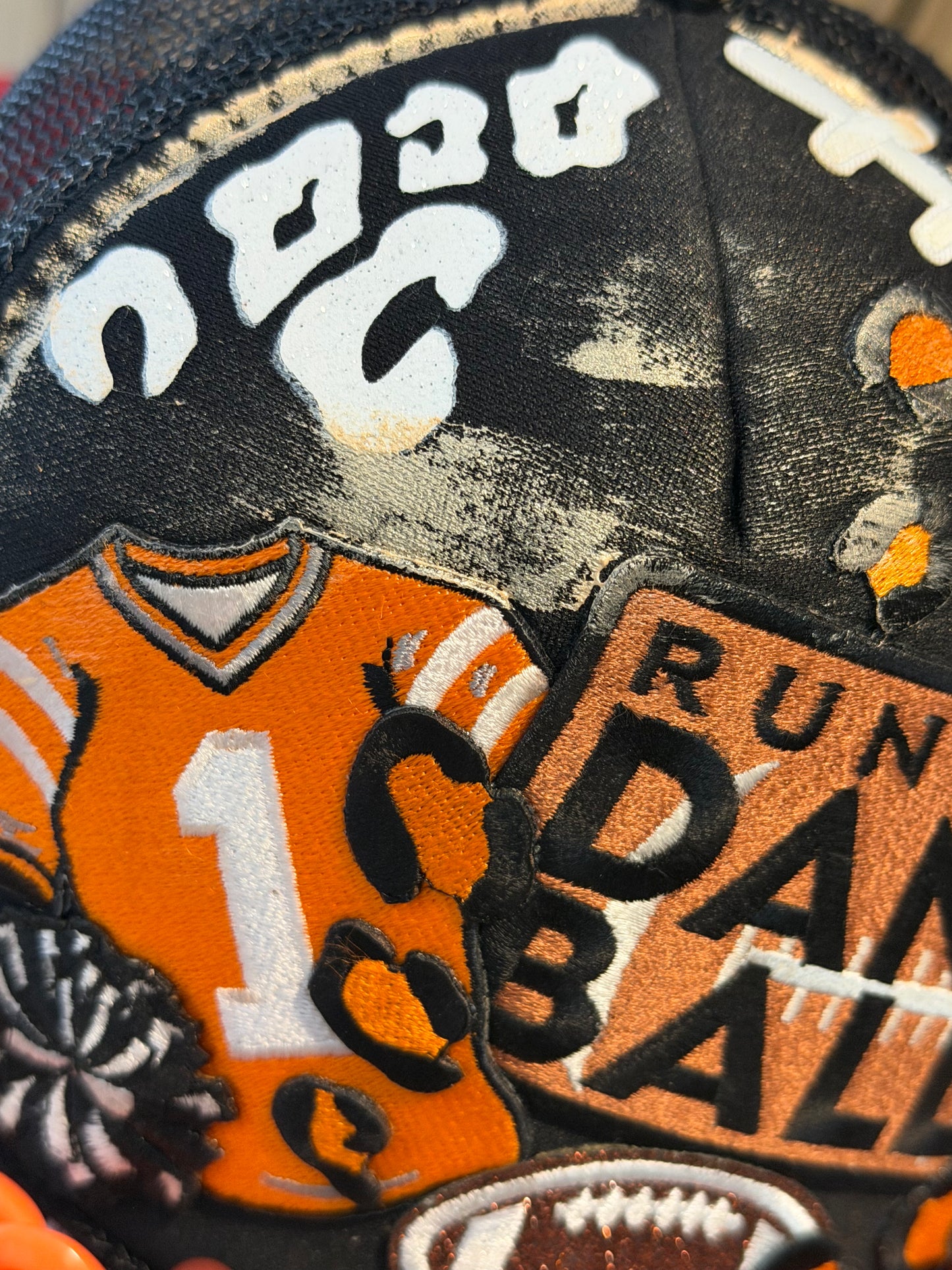 Blu Coconut Black & Orange Football Trucker Hat