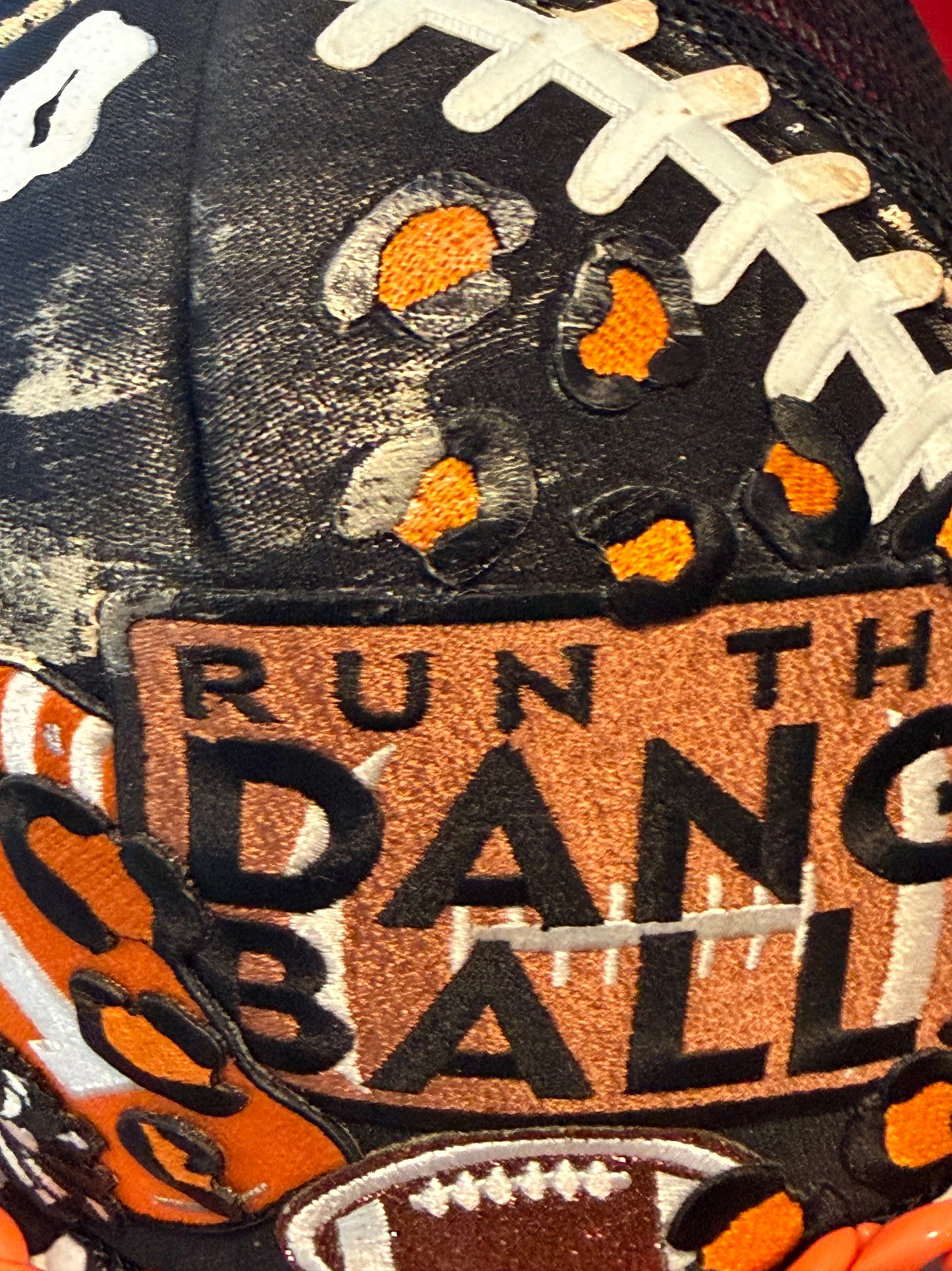 Blu Coconut Black & Orange Football Trucker Hat