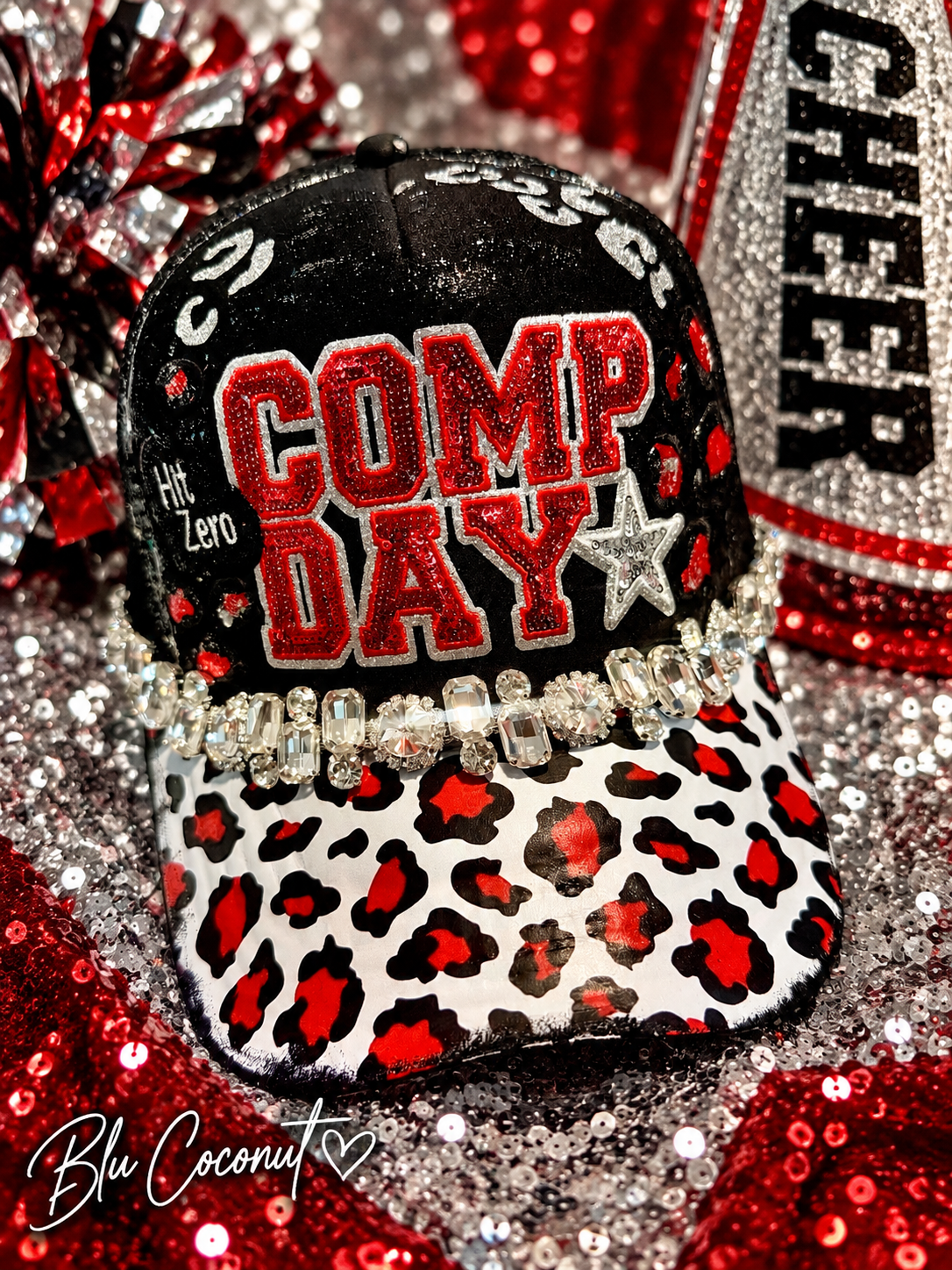 Blue Coconut Black & Red Comp Day Trucker Hat