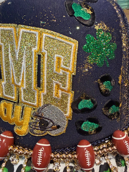 Blue Coconut Navy & Gold with Green Trucker Hat