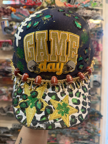 Blue Coconut Navy & Gold with Green Trucker Hat