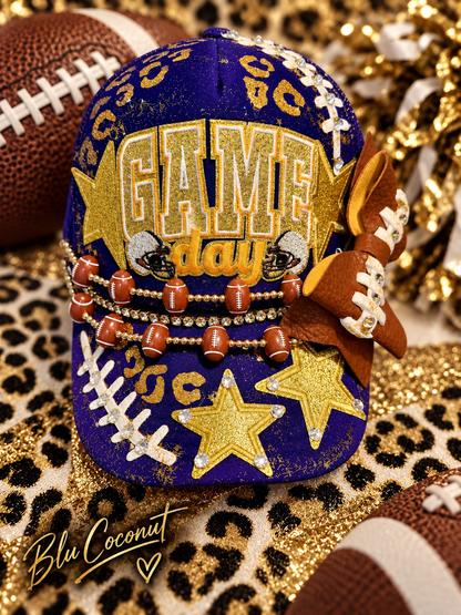 Blue Coconut Purple & Gold Trucker Hat.